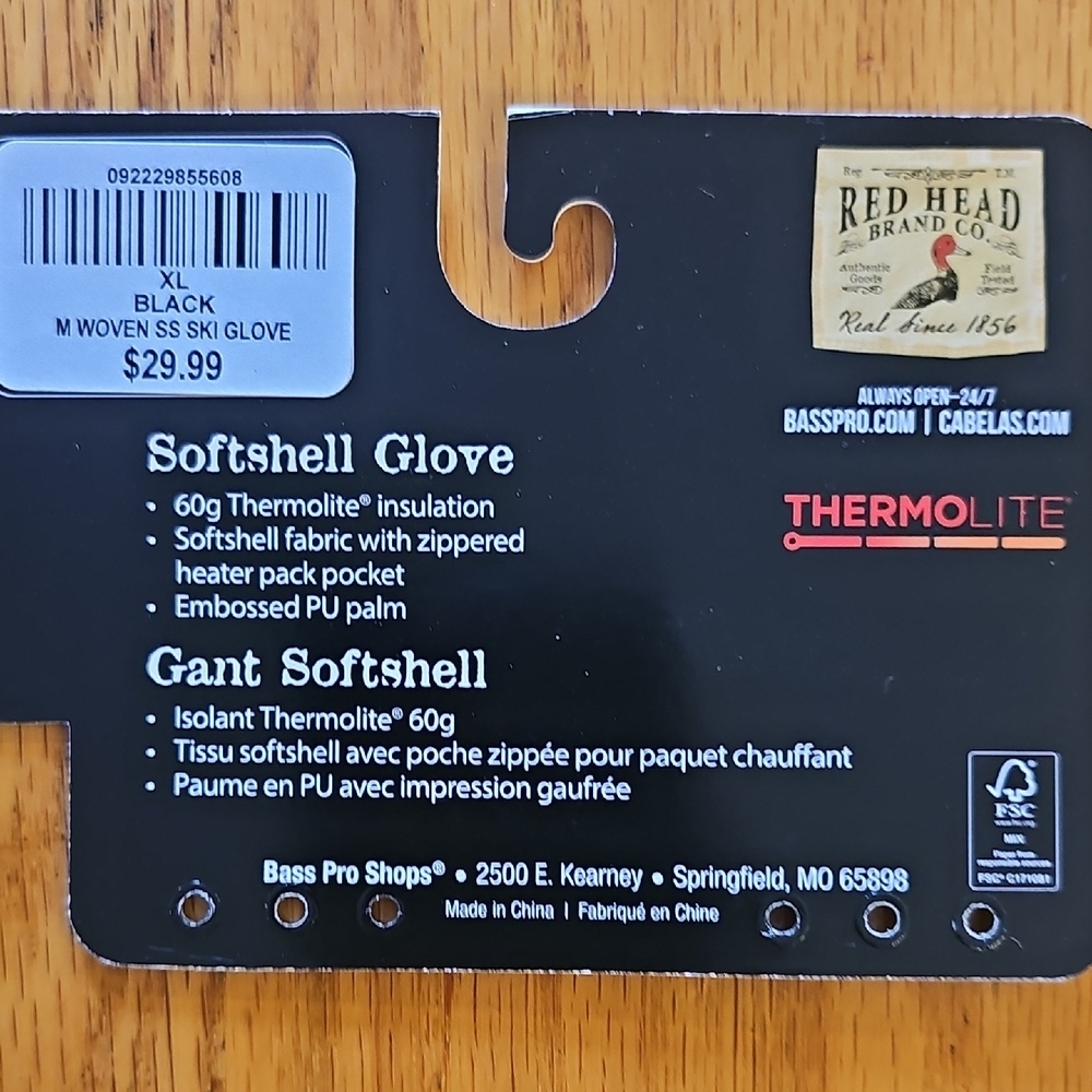 Men's XL Red Head Black Winter Gloves - Picture 11 of 11